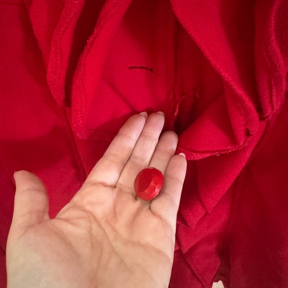 Red Ruffle Bow Coat - Picture 3 of 3